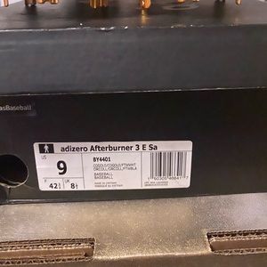 NEW Adidas Adizero Afterburner 4 Samp Baseball Cleats College Gold AQ0652 Sz 9